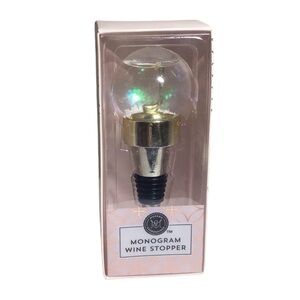 "J" Monogram Snow Globe Wine Stopper by Modern Expressions - New In Box